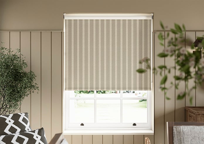 Emily Bond Parasol Stripe, Taupe - Roller Blind - Image 3
